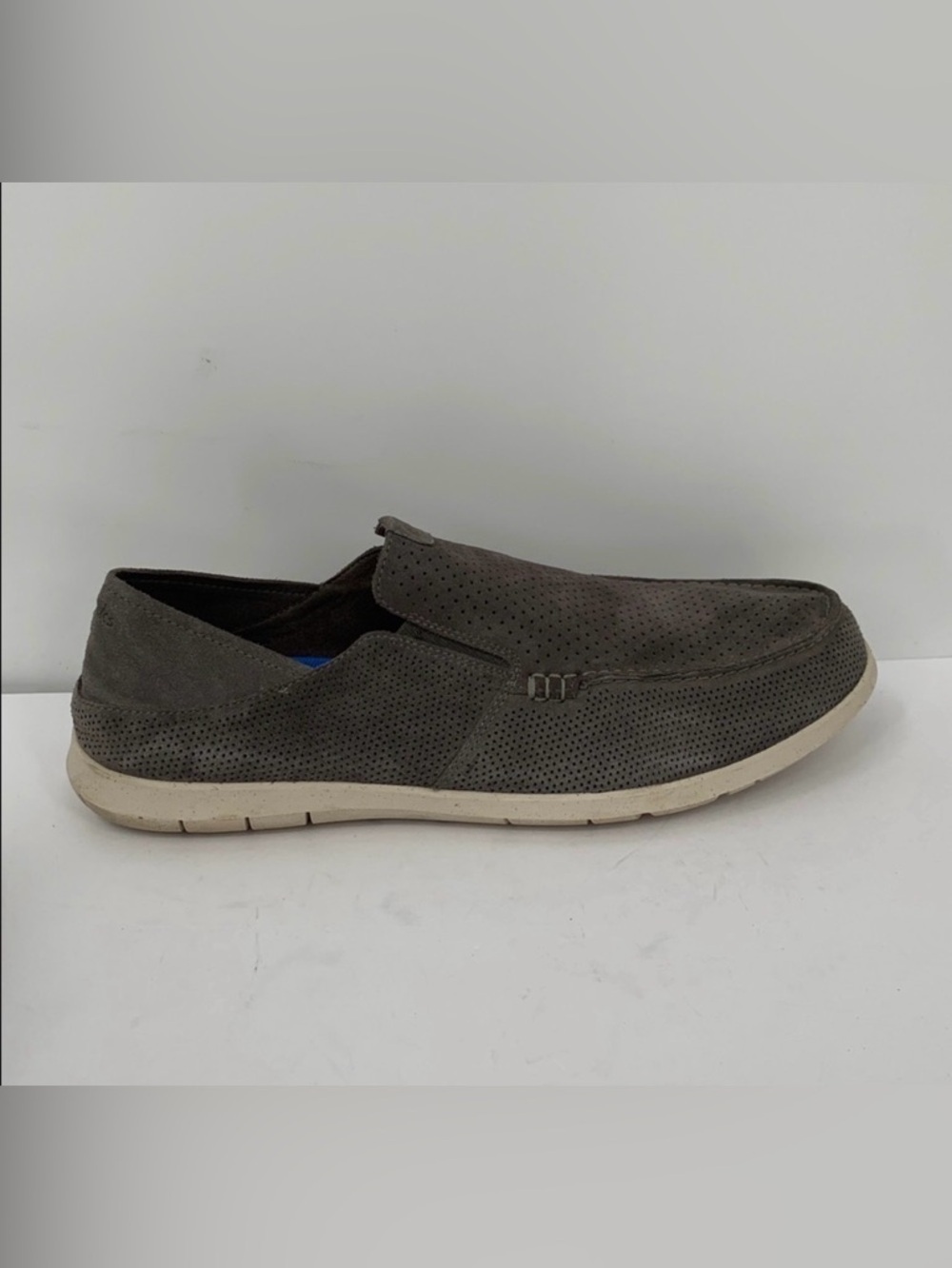 Clarks Flexway Easy slip-on loafer shoe dark gray suede comfort flexible men 13